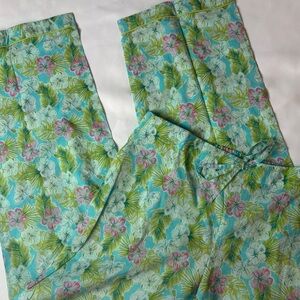Mahogany Pajama Bottoms Leia Floral Print Cotton Blue Green Pink Women’s Sz L